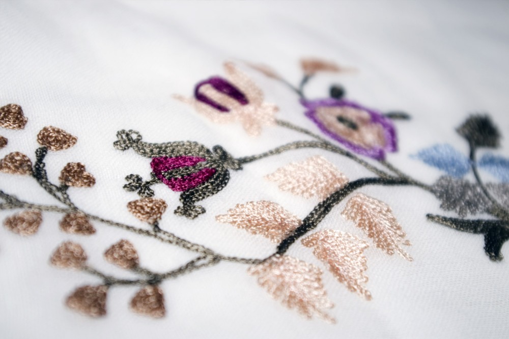 Chain Stitch Floral<br/>100% Wool
