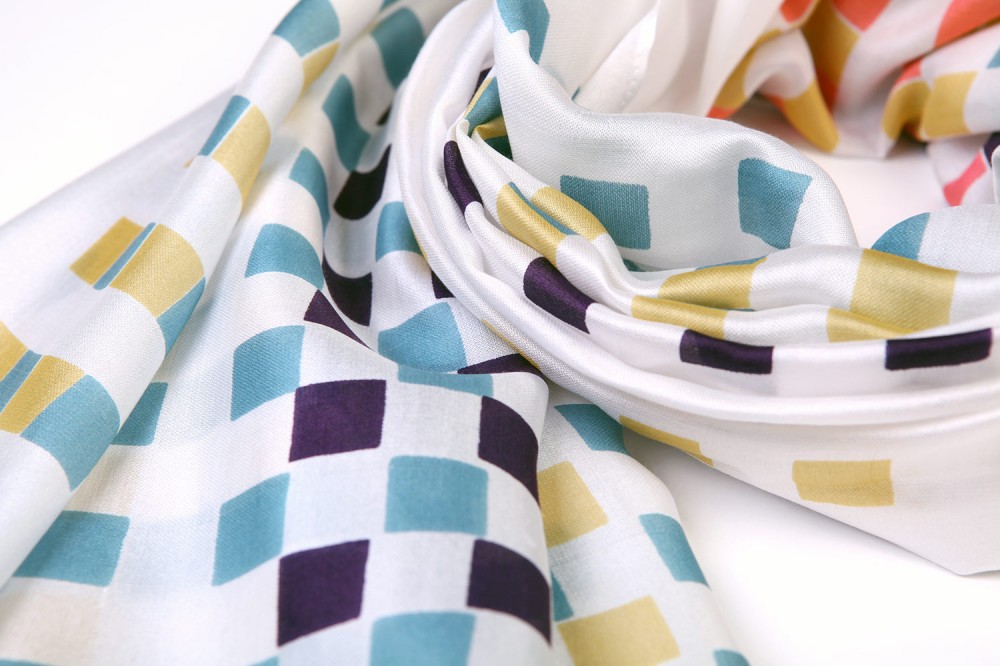 Multi-Coloured Checkerboard<br/>100% Silk