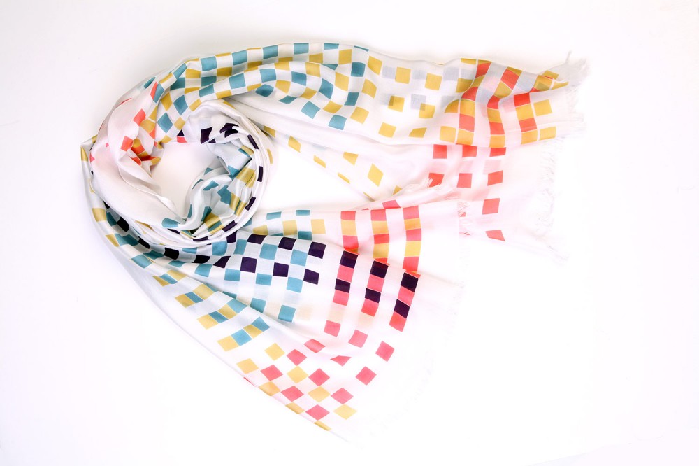 Multi-Coloured Checkerboard<br/>100% Silk